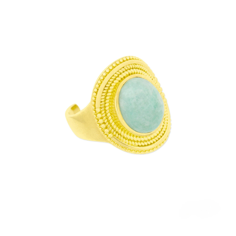 Anello Acquamarina Dorato